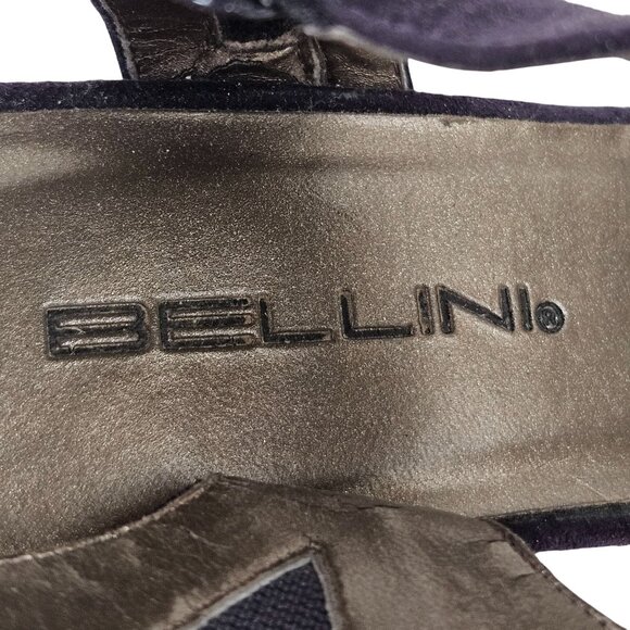 Bellini Heels Womens Size 8.5M Purple Suede Square Toe Ankle Strap Side Zipper - Picture 8 of 9